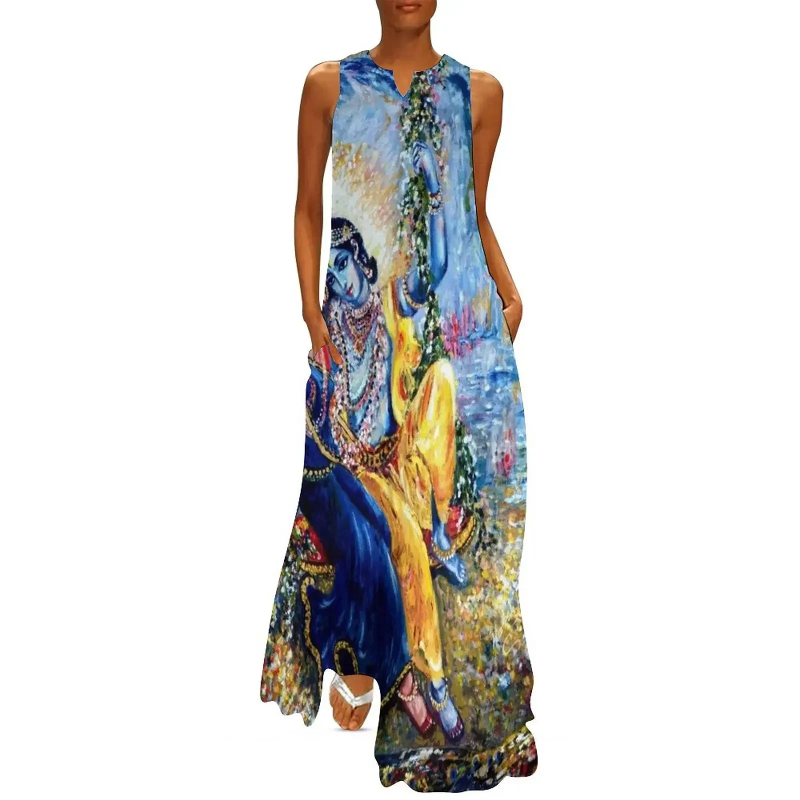 

Krishna Leela Long Dress elegant dresses for women Women's evening dress women's elegant loose dresses Women's dresses Dress