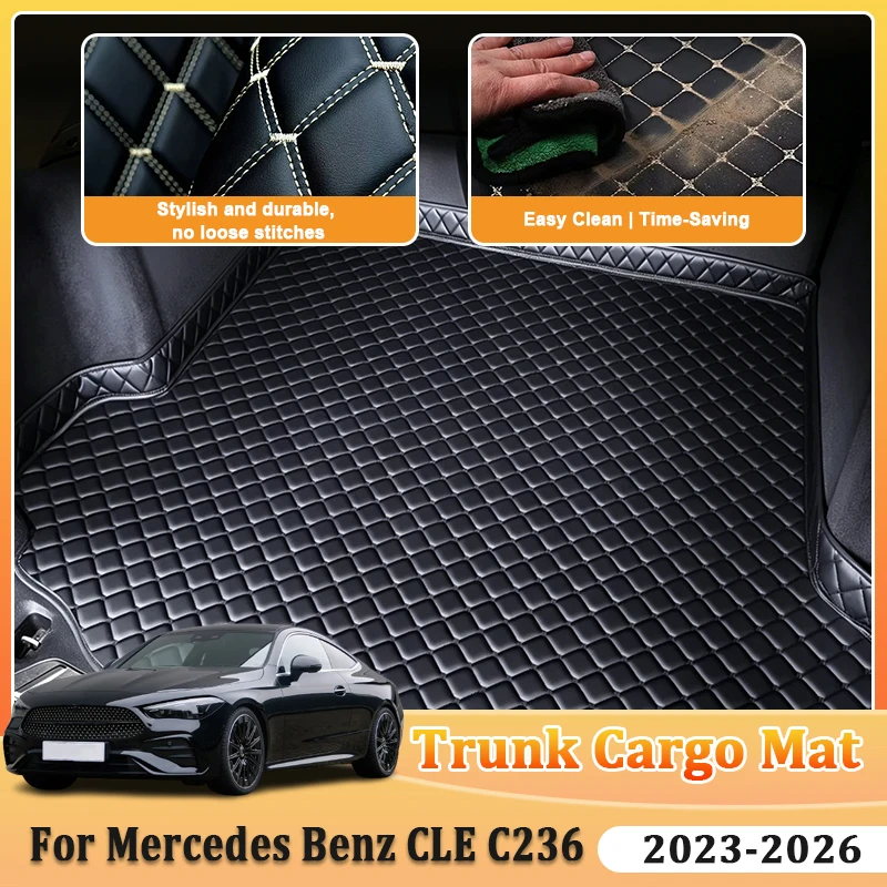 Kofferraummatte für Mercedes Benz CLE Accesorios C236 Coupé, leicht zu reinigende Aufbewahrungsmatte, Teppich, Kofferraumteppich, Innenraum-Autozubehör