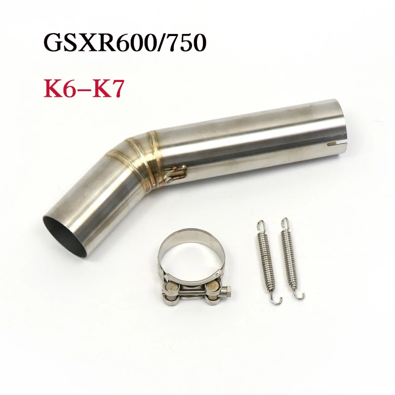 51MM Motorcycle Exhaust Muffler Pipe Middle Section Link Pipe For Suzuki GSXR 600 750 K6 K7 GSX-R600/750 