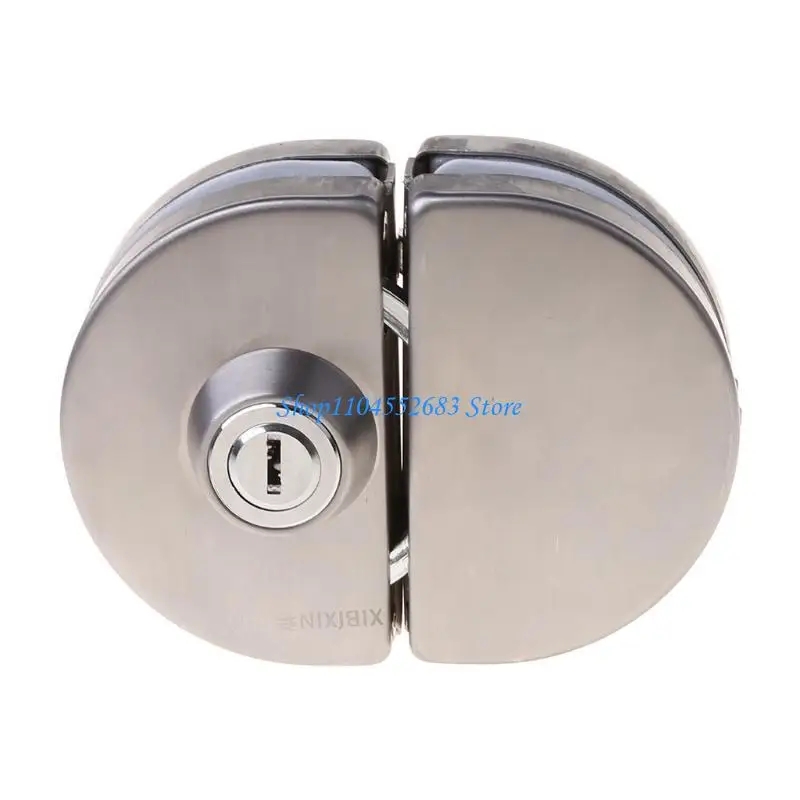 

Y6GD Glass Door Lock Brushed Finish Stainless Steel Double Bolts Swing Push Sliding Control No Drill Anti-Theft Security Lock on