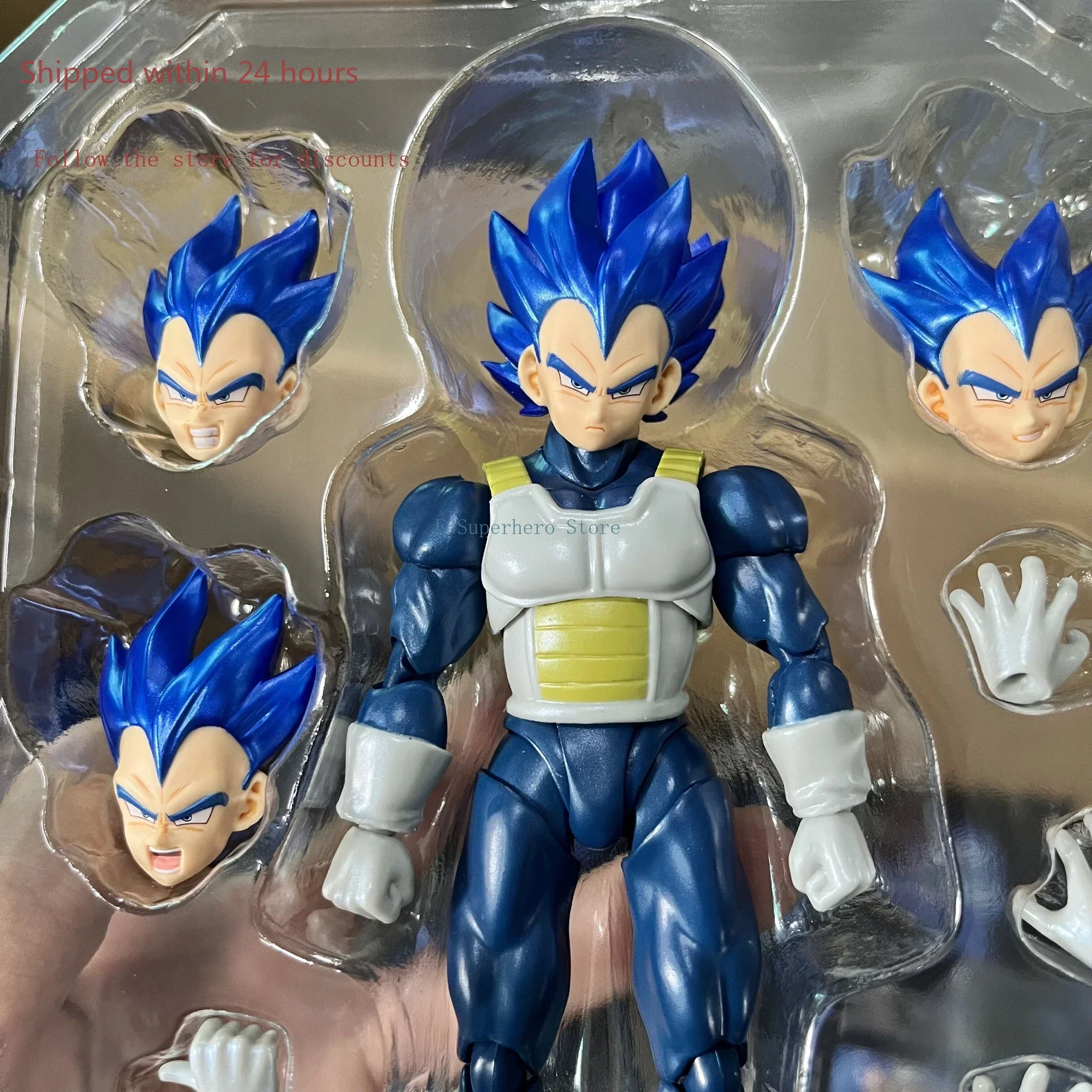Em estoque dragon ball demoníaco ajuste df shf azul profundo vegeta super saiyan anime figuras de ação brinquedos coleção presentes