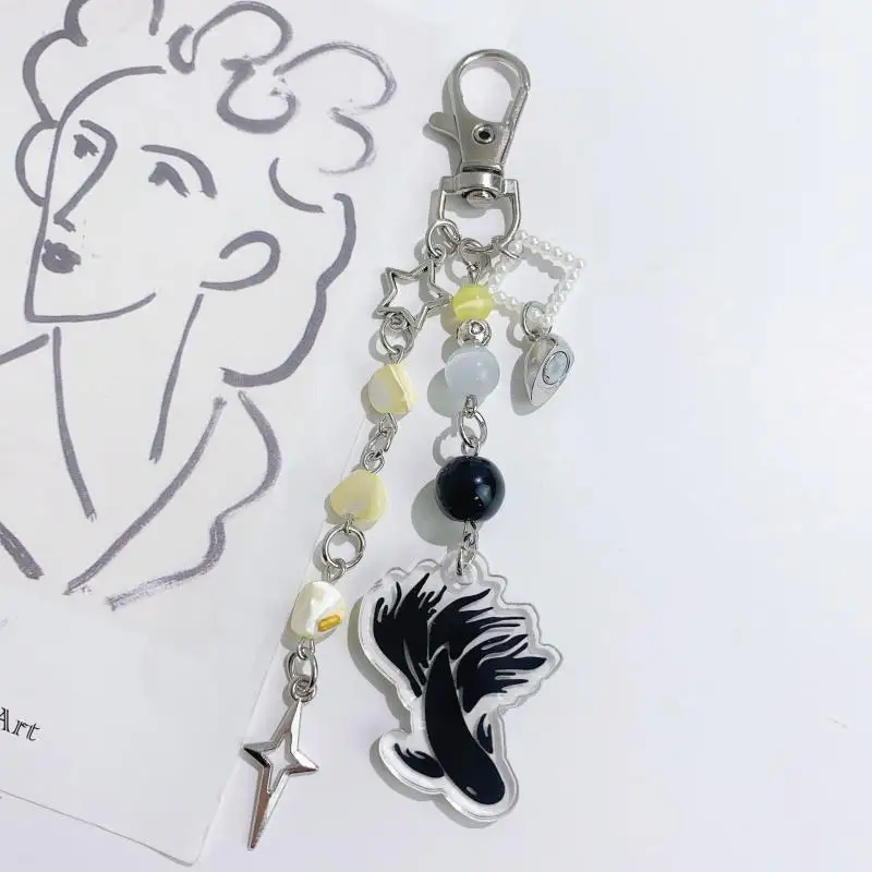 12.5cm Chinese Style Retro Koi Fish Keychain Fashion Beaded Keyring Mobile Phone Lanyard For Bag Pendant Couple Key Chains