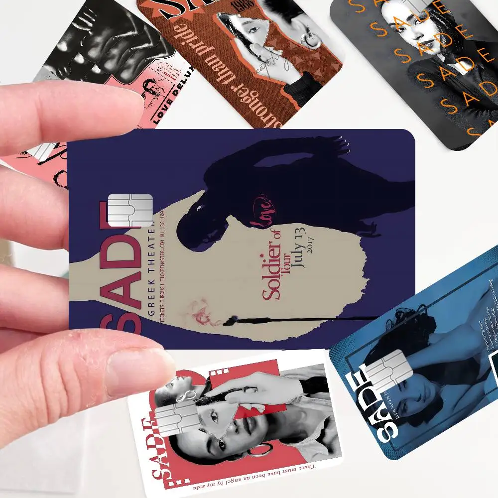 ملصقات جلدية لبطاقة الائتمان من Band S-Sade Adu Singer بدون بقايا لاصقة مقاومة للماء لبطاقة الائتمان VISA وبطاقة الوصول إلى مترو الأنفاق