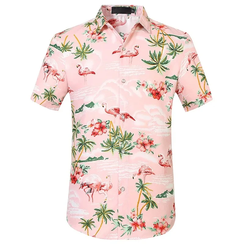 

3d Print Floral Hawaiian Shirt For Men Women Summer Short Sleeve Single-Breasted Beach Aloha Shirts Blouse Men's Clothing