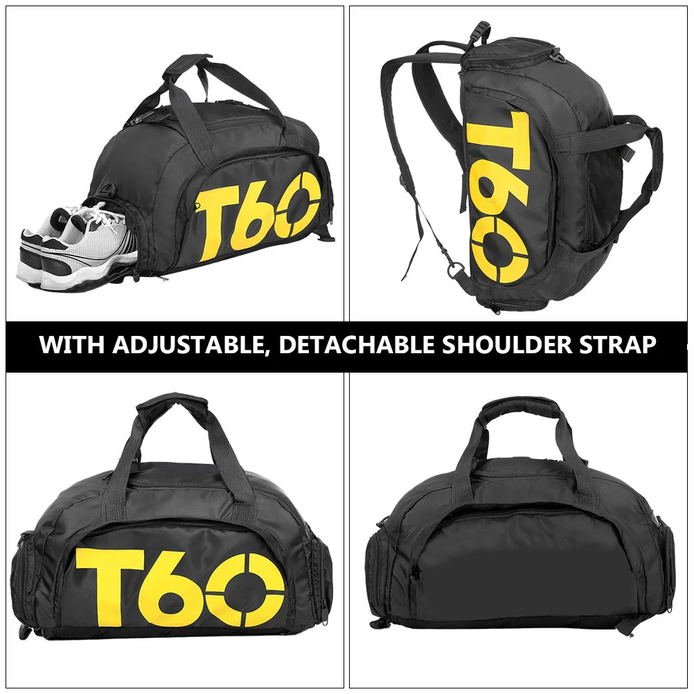 1Pcs Sports Gym Bag Black with Multifunctional Waterproof Travel Duffel Shoulder Bag Casual Training Yoga Package