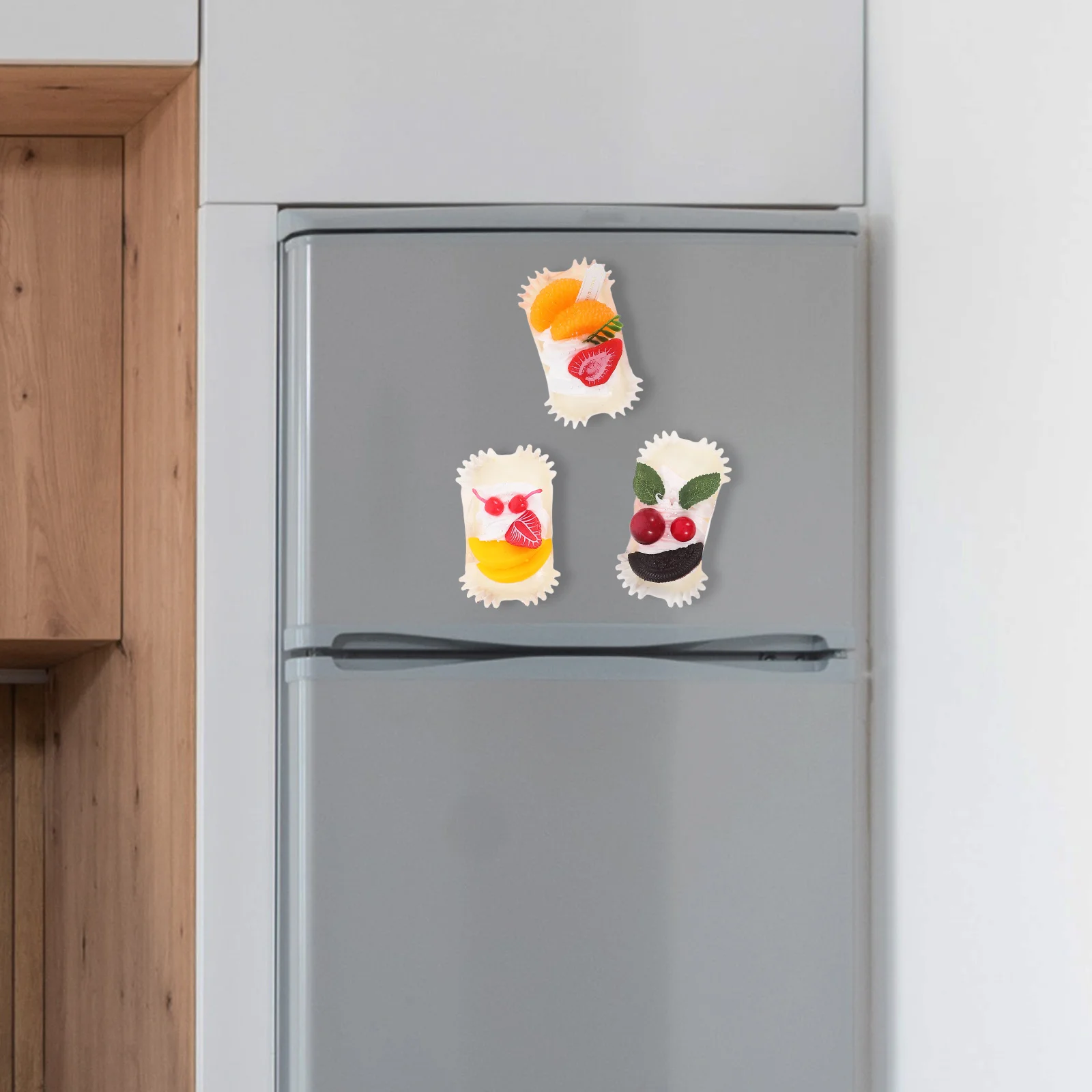 6pcs Paper Cupcake Decor Realistic Faux Desserts Mini Baking Decorations For Tea Party Wedding Fridge Accessories Kitchen