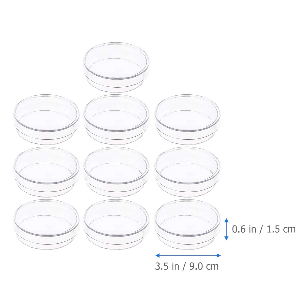 

10 Pcs Petri Dish with Lid Dishes Glass Plate Plates Tissue Culture Laboratory Cover