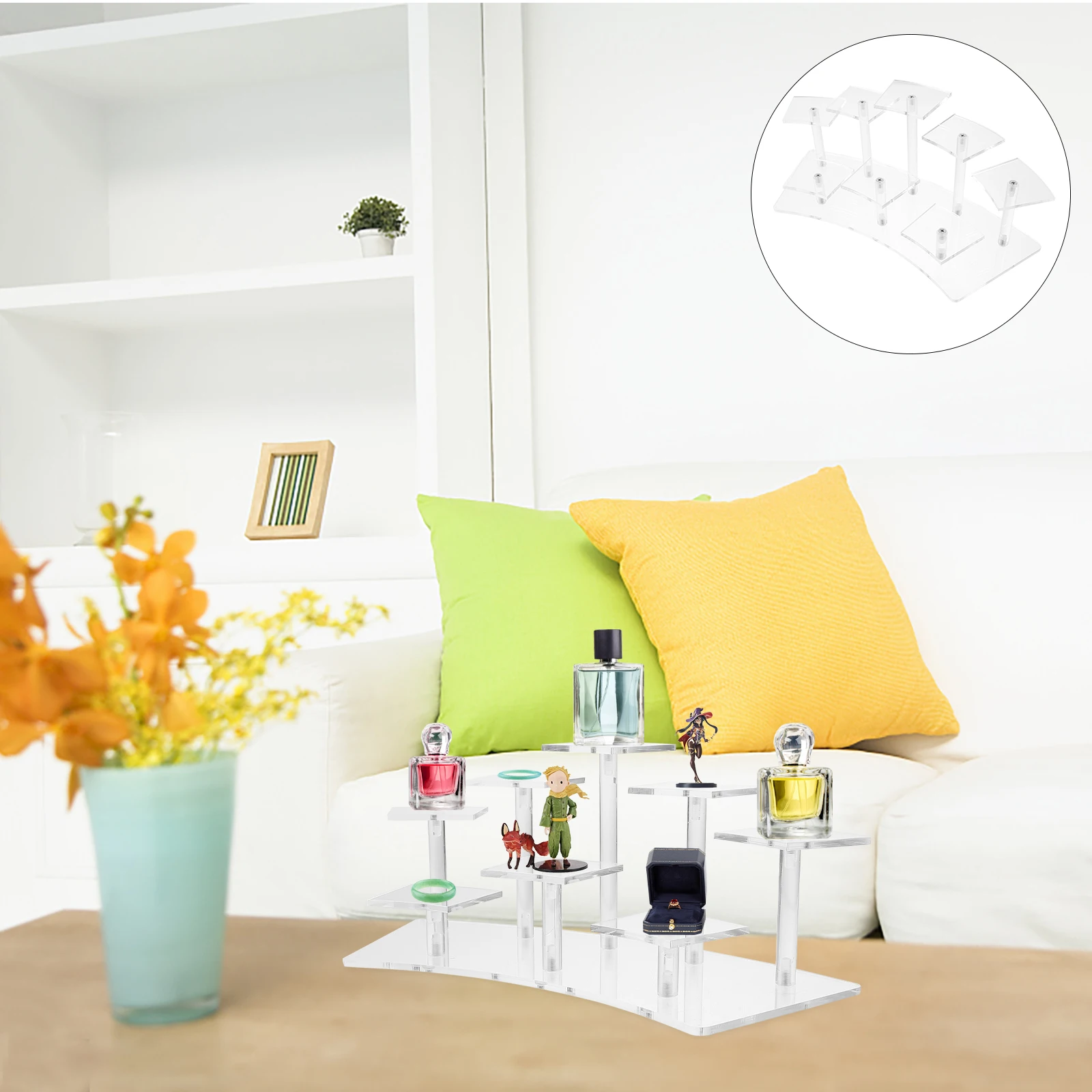 

Multi-Layer Acrylic Display Rack Clear Tiered Storage Stand Perfume Jewelry Holder Transparent Sturdy Desktop Decor