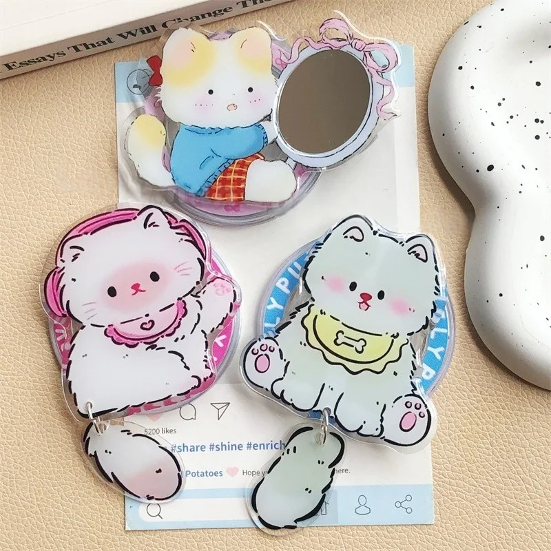 Lindo cachorro y gatito coreano para Magsafe, agarre magnético para teléfono Tok Griptok, soporte para iPhone 16, funda de carga inalámbrica, soporte de anillo