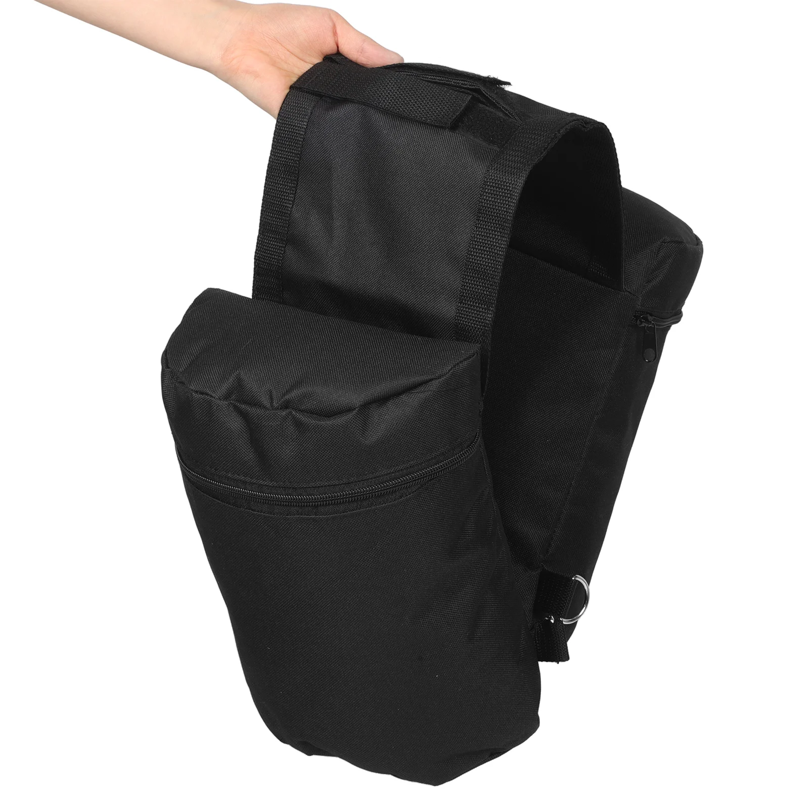 

1Set Bicycle Saddle Bags Black - Waterproof Bike Rear Rack Bag with Organized Compartments for Commuter Mountain Cycling Travel