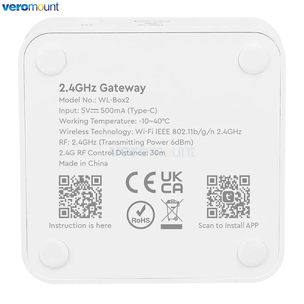 WL-Box2 Smart Wireless 2.4G Gateway Voice WiFi Controller Tuya Smartlife APP WiFi Hub per MiBoxer 2.4G LED lampadina Controller