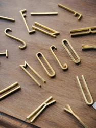 1 PC Solid Brass Gold House Numbers and Letters Hotel Workshop Office Company Dormitory DIY Name Wall Decoration Number 0-9