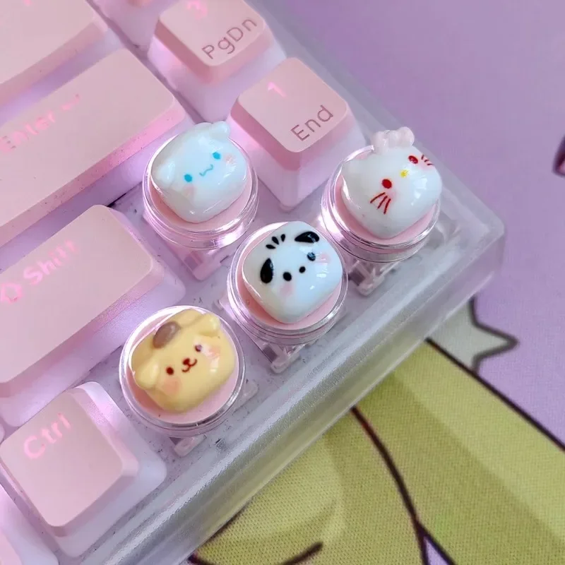 MINISO Sanrio аниме Kawaii Kuromi колпачки для клавиш в мультяшном стиле механические колпачки для клавиш милые колпачки для клавиш из ПБТ аксессуары для клавиатуры
