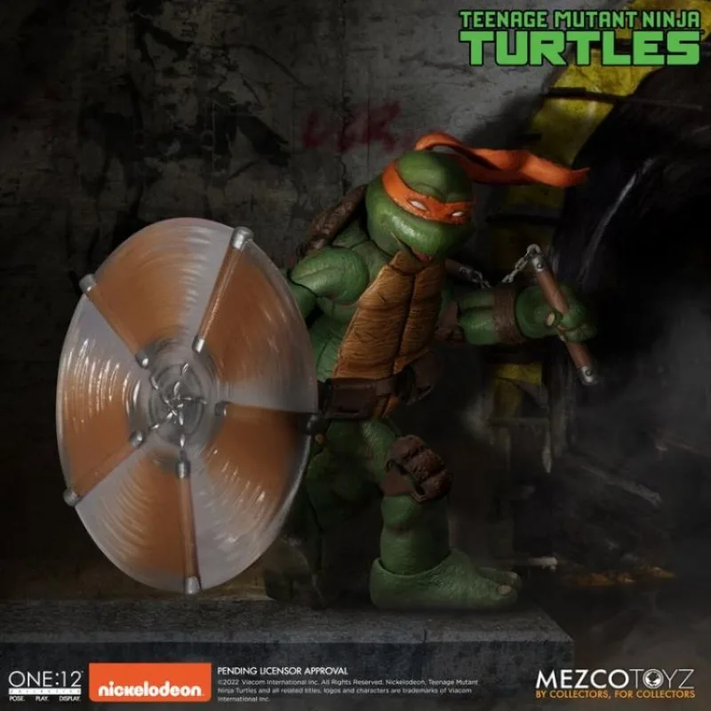Nieuwe MEZCO originele Ant ONE: 12 Ninja Turtles Set, Lafayette Michelangelo 1/12 mobiel popmodel, speelgoedcadeaucollectie Spot