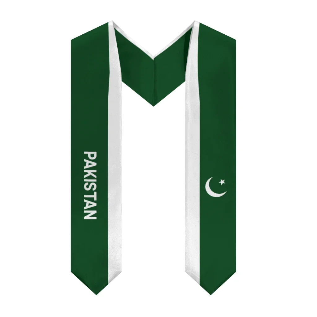Customization More Design Graduation Shawl Pakistan Flag & United States Flag Stole Sash Honor Study Aboard International Studen