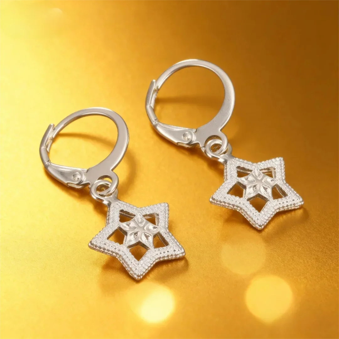 

Высококачественные модные ювелирные изделия, серьги со звездами из стерлингового серебра 925 пробы для женщин, тонкий шарм, вечерние, свадебные, зажим для ушей, рождественские подарки