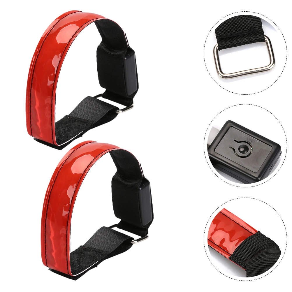 

2 pcs Led Glowing Armband Light Night Running Reflective Safety Belt Waterproof Outdoor Sports Strap 60-80Hrs Replaceable Coin