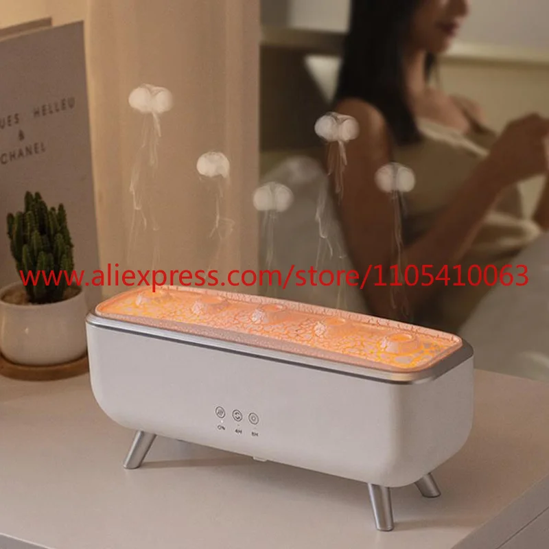 1Pcs Dynamic Jellyfish Aroma Diffuser Ultrasonic Cold Mist Air Humidifier Color Light Emitting Diode Night Light
