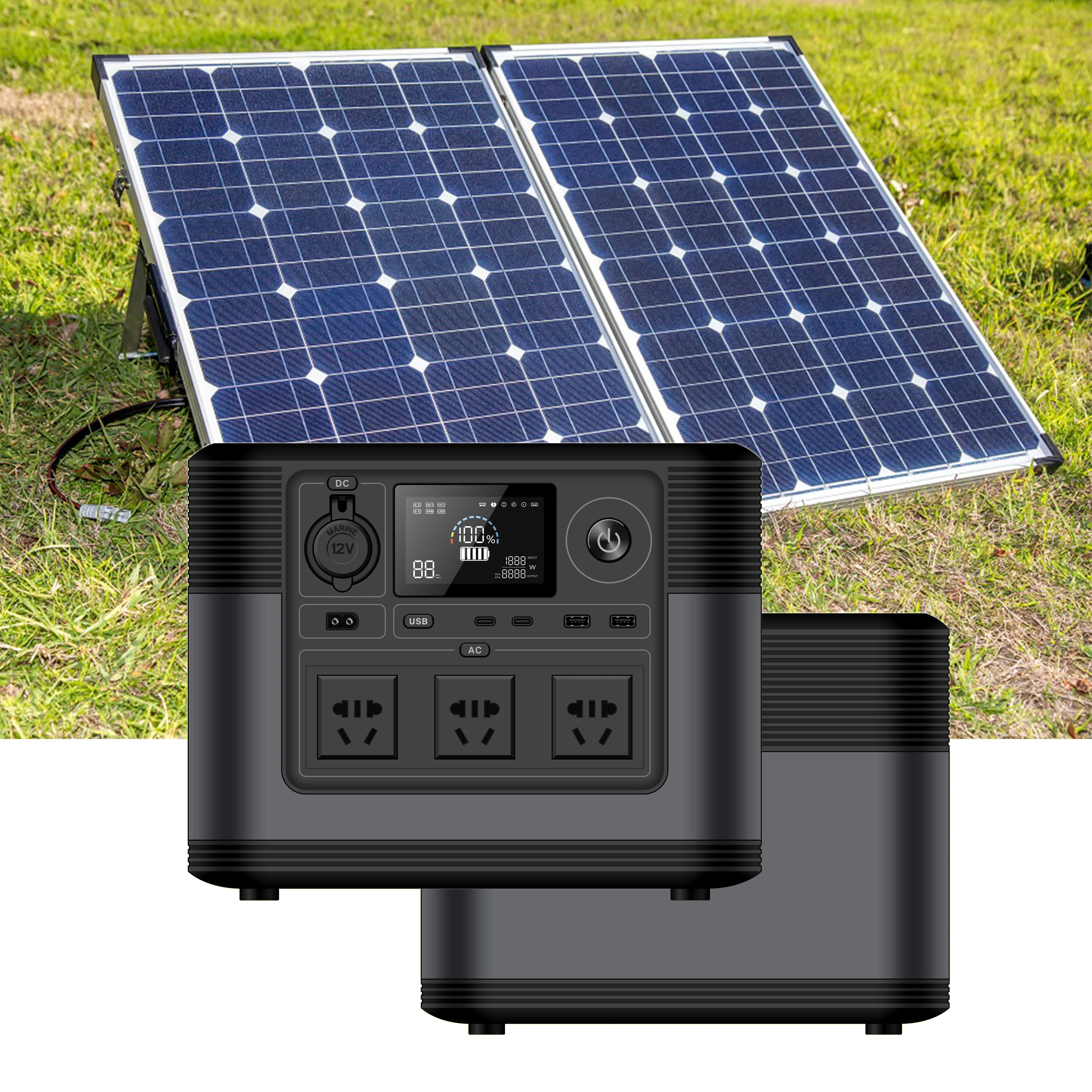 

Solar Power Station 1200W Solar Power Bank 110V/220V Portable Generator 54000mAh Solar Power Station Outdoors Camping Traveli