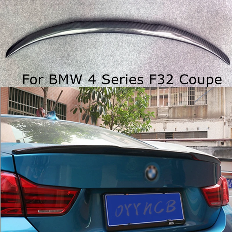 F32 Real Carbon Fiber Car Trunk Boot Lip Spoiler Wing Lid Big For BMW F32 4 SERIES 428i 435i 440i 2DR 2014-2020 MM Style