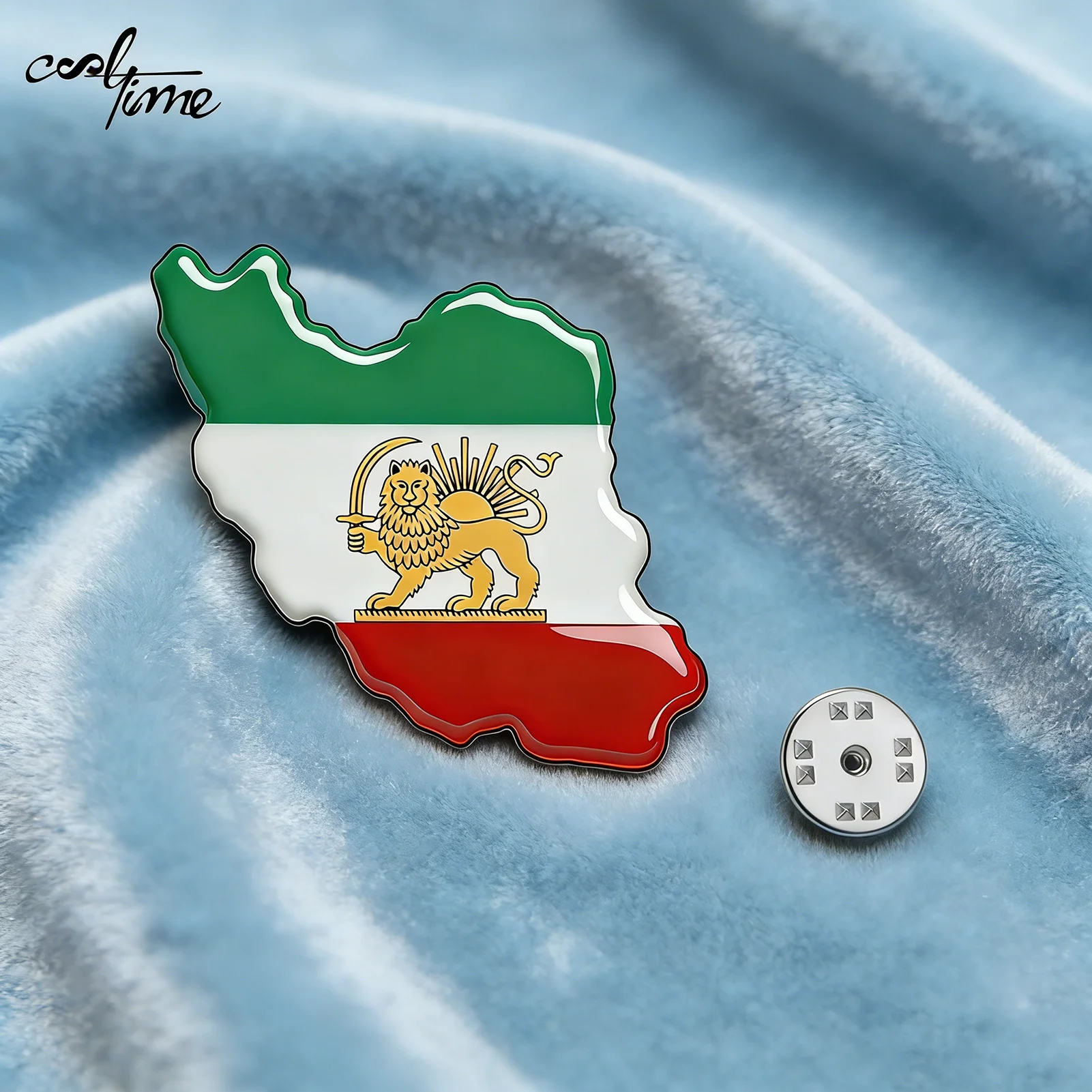 COOLTIME Iran Persien Flaggen-Anstecknadeln Metall Iranischer Löwe und Sonnenkrone Nationales Umfangsmotiv Abzeichen Großpackung Souvenir-Serie Geschenke Brosche – Detail 8