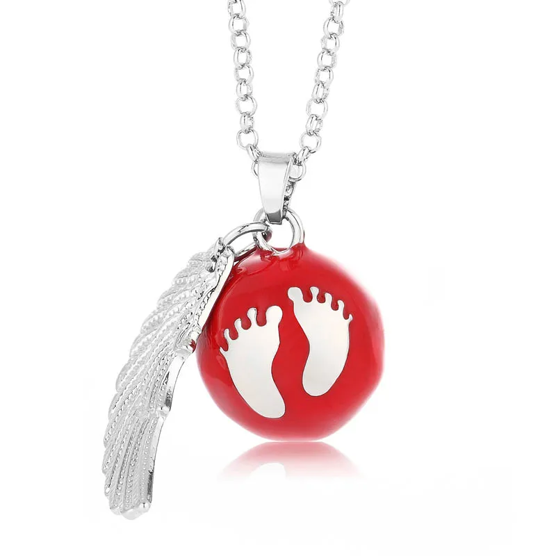 Angel Bola Oil Music Bell Ball with Baby Foot Angel Wing Cute Fashion Necklace for women jewelry