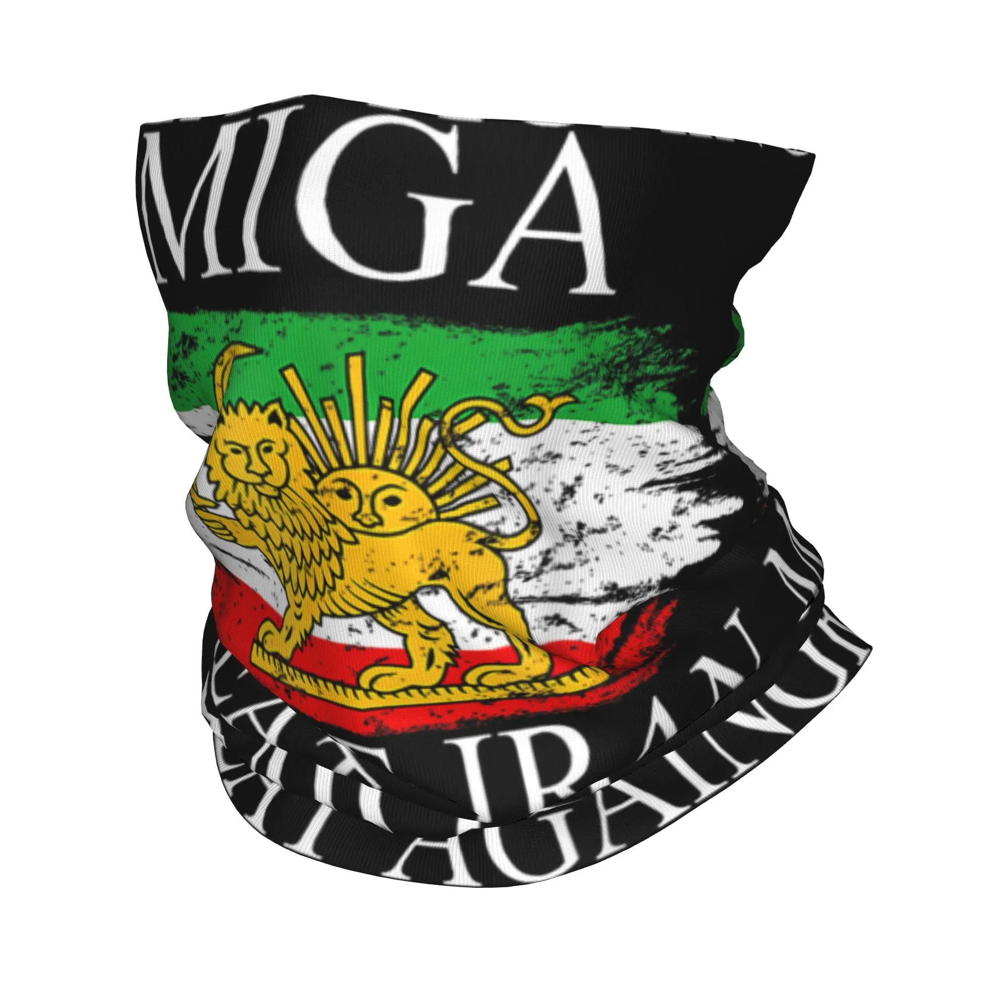 Make Iran Great Again Emblem Of Iran MIGA Gift T Bandana  Cycling Mask Sports Windproof Balaclava Soft Warm Tactical Mask