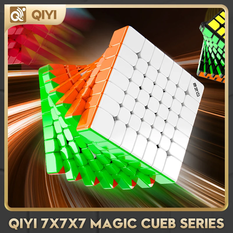 [CubeFun] QiYi 7x7x7 Magic Speed Cube Serie M Magnetische UV Stickerloze Professionele Puzzel voor Kinderen Gift