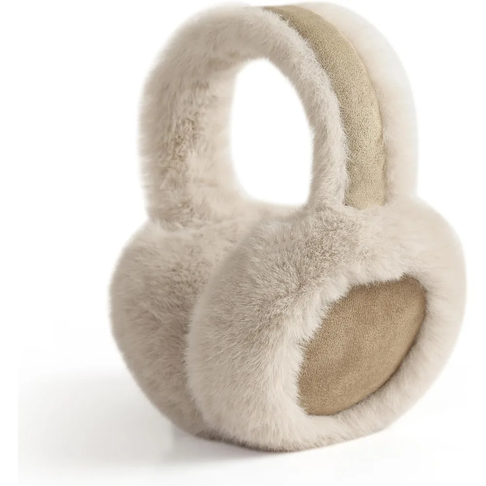 Winter Ear Muffs For Women Fuzzy Earmuffs Adjustable Ear Warmer Foldable