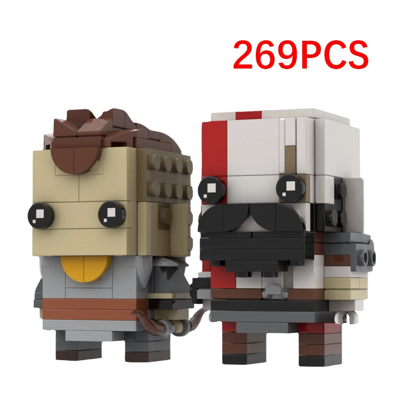 MOC-75471 Popular Game Accessories God of Wared Building Blocks Square Head Figures Small Particle Assembly Model Children's Toy