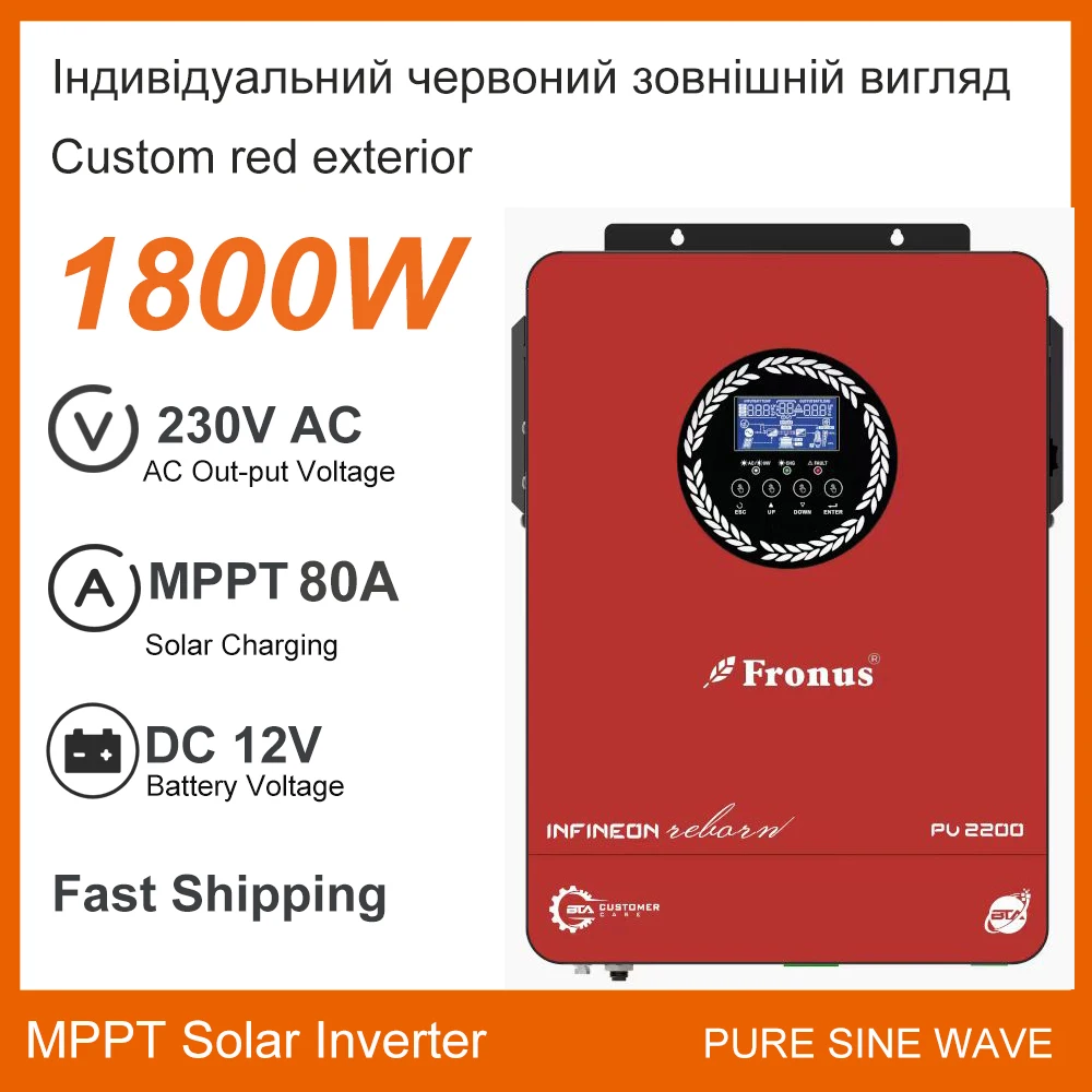 Imagem -06 - Inversor Solar Híbrido da Fora-grade da Onda Senoidal Pura Controlador Solar de Mppt Apoio Solar Lifepo4 3500w 1800w 3000w 4200w 6200w 24v 230v