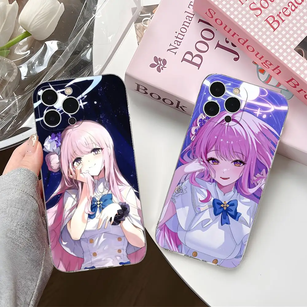 

Синий архив Misono Mika Чехол для телефона для iPhone 16, 15, 14, 13, 12, 11 X XR XS 8 6 Pro Max Plus Mini Clear Color Protective Pretty
