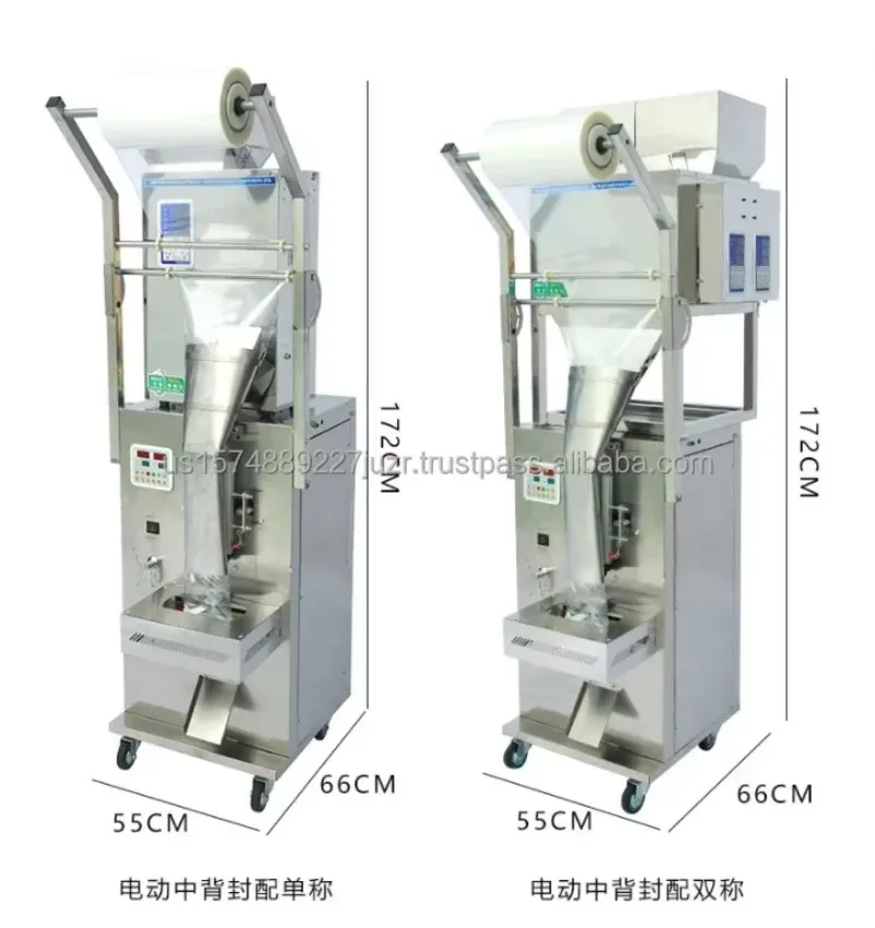 

2 Scales Automatic Powder Granule Packing Machine Food and Cigarette Foil Wrapping & Labeling for Pouch Packaging