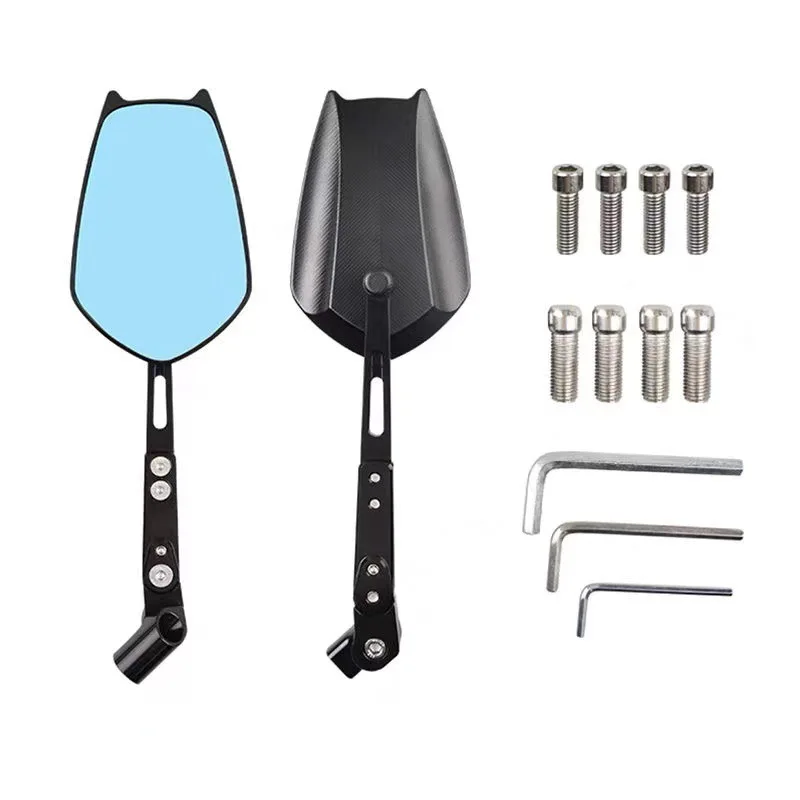 

Новые 8 мм 10 мм универсальные регулируемые зеркала заднего вида для мотоцикла, синие линзы с антибликовым покрытием, алюминий с ЧПУ