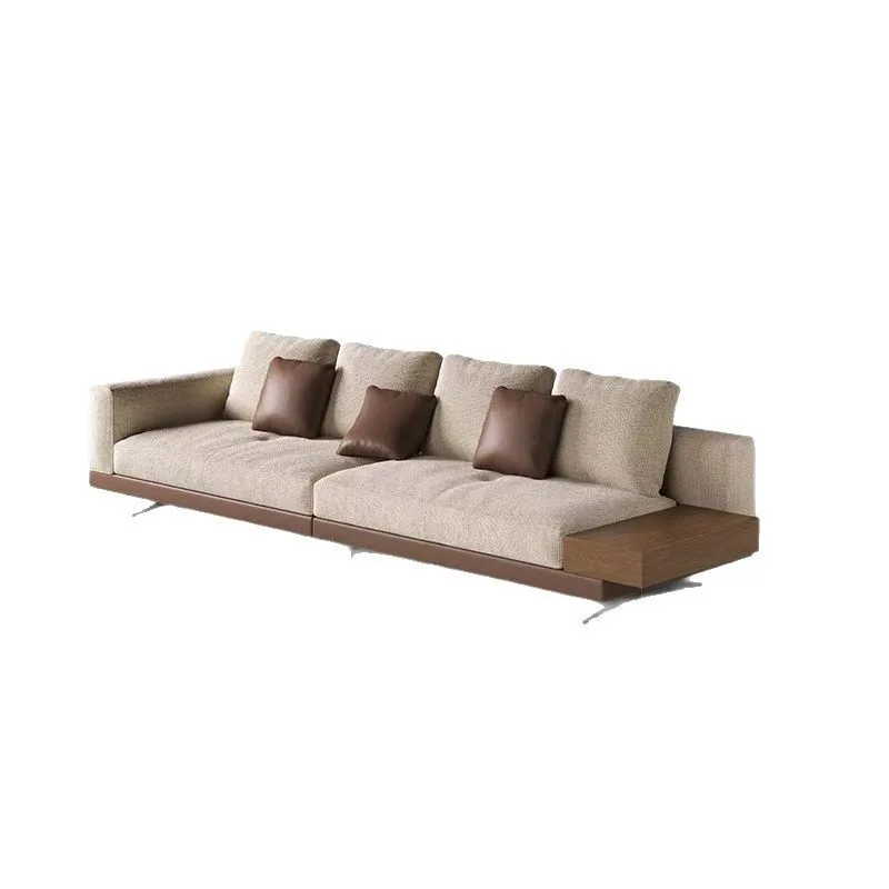 

Living room Italian minimalist cotton and linen modern simple small apartment straight-row sofa