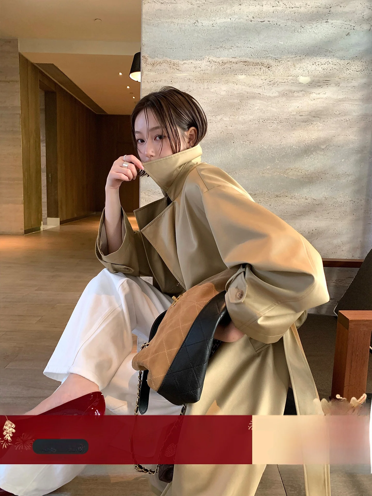 

Женское длинное пальто Owroom, двубортное, с отложным воротником, ветровка, осенняя новинка, маленький размер, средней длины, Jaet