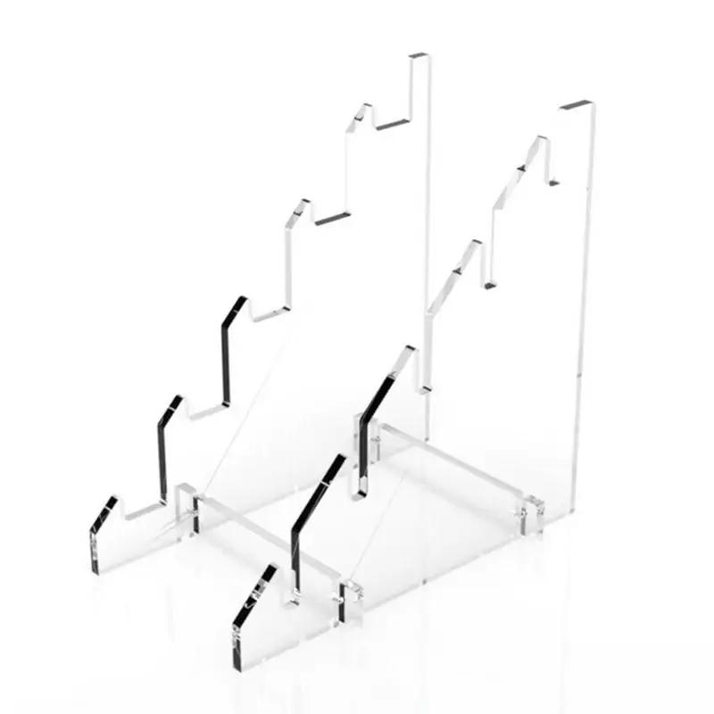 5 Layers Knives Display Stand For Camping Acrylic Transparent Knives Tool Storage Rack Stair Style Display Stand Holder For Camp