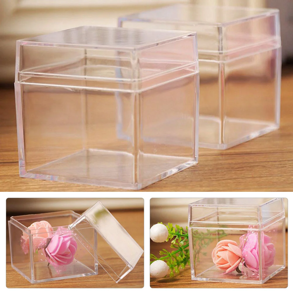 

12Pcs Clear Gift Packing Boxes Durable Candy Storage Containers for Treats Candy Box Transparent Gift Boxes Storage Containers