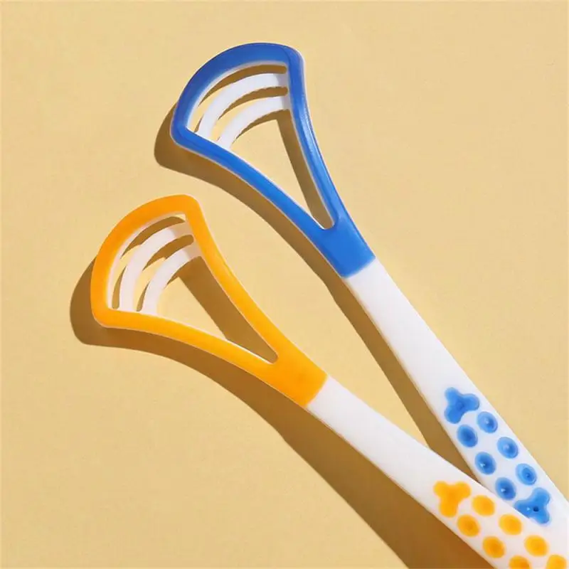 

Clean Antibacterial Bending Radian Design Type C Bevel Rubber Household Massage Clean Texture Curved Scraper Tongue Brush Mild