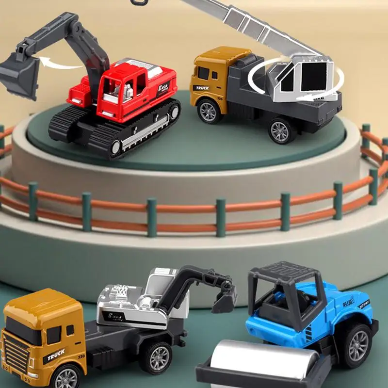 Construção caminhões brinquedo conjunto, liga construção brinquedos, engenharia veículo, pull-out carros, veículo de transporte, trator, empilhadeira, jogar