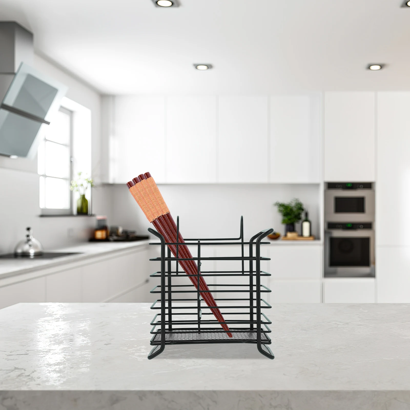 

Wrought Iron Chopstick Stand Kitchen Cutlery Rack Utensils Ventilation Storage Drainer Silverware Holder for Party Clip Drying