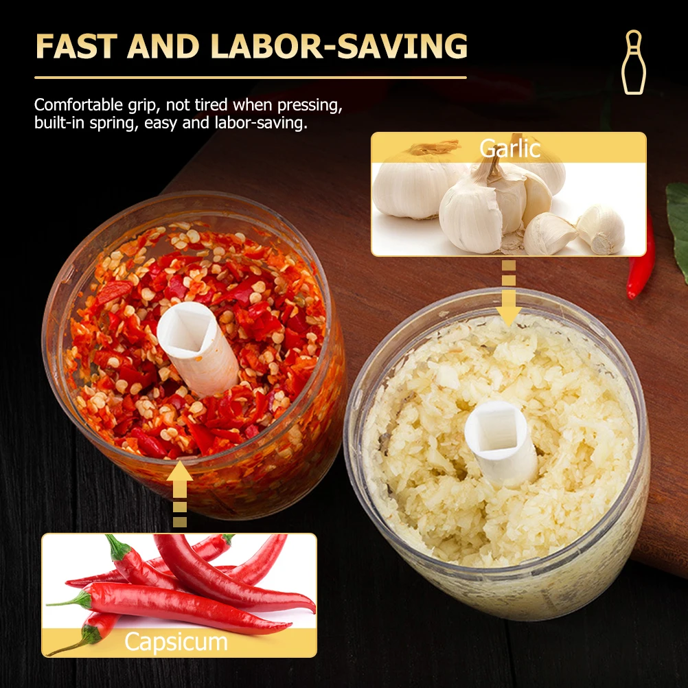 

【】Mini Food Chopper Manual Garlic Chopper Vegetable Slicer Kitchen Tool Herbs Nuts Chili Kitchen Food