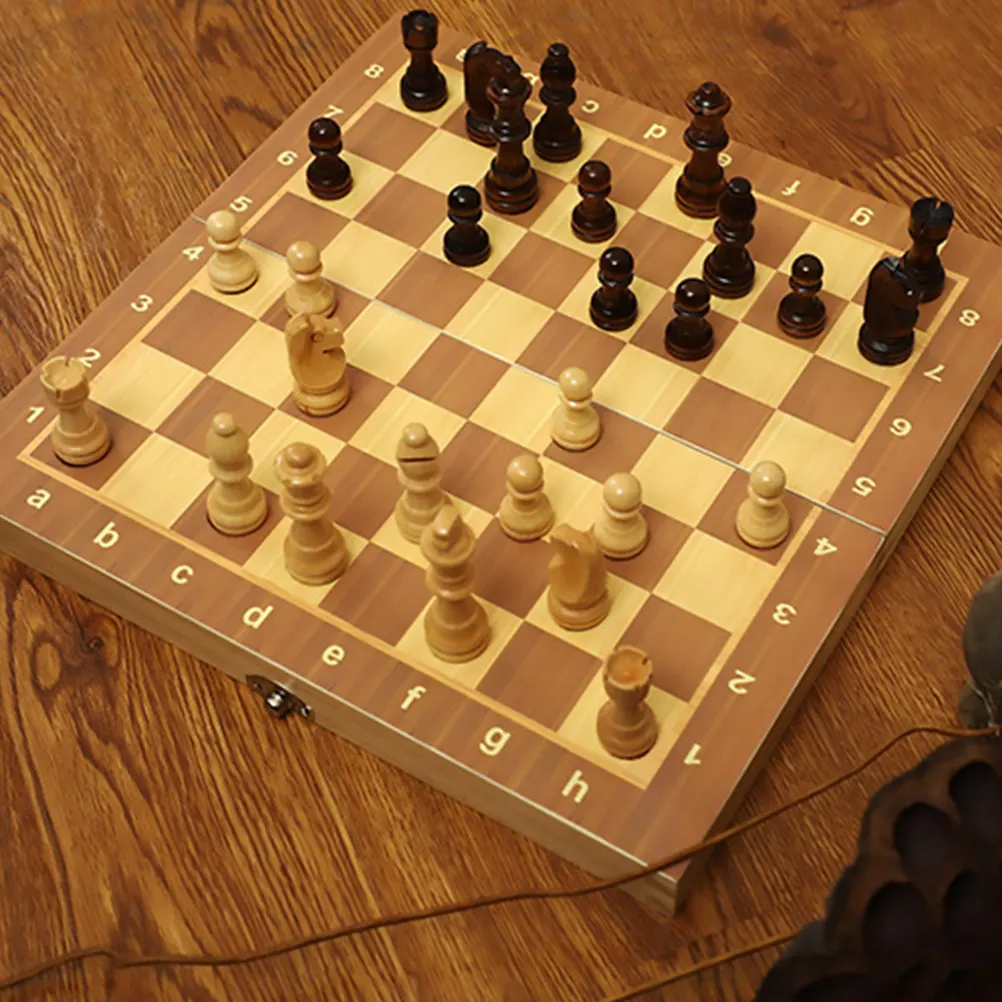 

Набор магнитных складных шахматных досок: высококачественная деревянная портативная развивающая игра для путешествий, кемпинга, офиса, школы