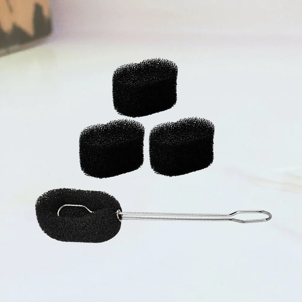 

Stainless Steel Handle Cup Brush Sponge Glass Cup Mug Bottle Cleaning Brush for Home Kitchen with 3 Replaceable Brush Head