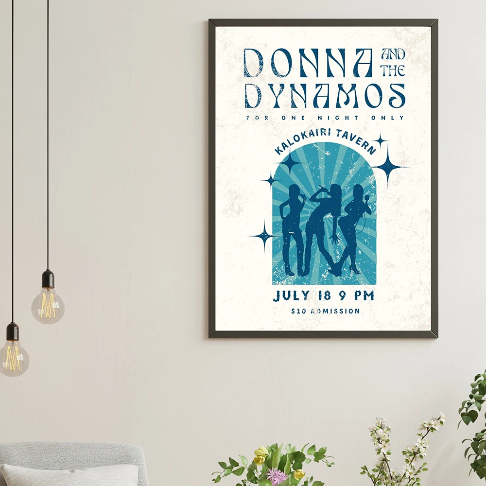 Classic Music Donna and Dynamos Poster Mamma Mia Retro Movie Prints Canvas Painting Wall Art Pictures for Modern Home Decoration