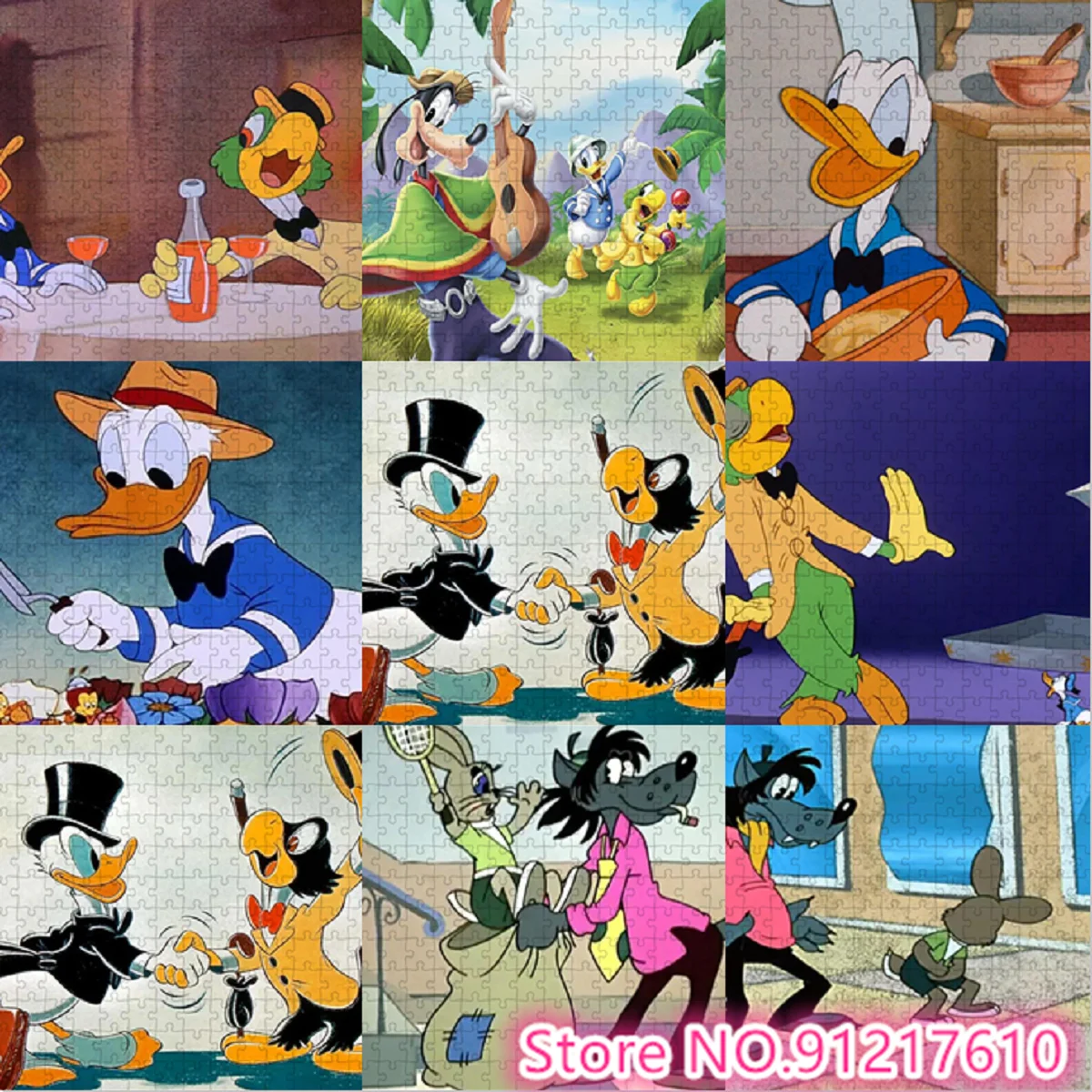 1000 Piece Paper Puzzle Donald Duck Disney Card Cartoon Character Puzzle Decompression DIY Large Jigsaw Puzzle Unique Gift