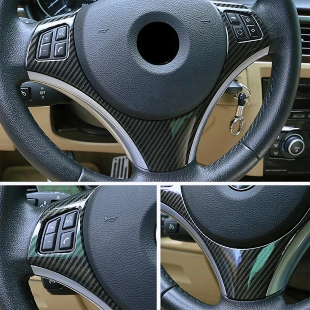 

AADD-Real Carbon Fiber Car Interior Steering Wheel Decoration Cover Trim For BMW 3 Series E90 E92 E93 2005-2012
