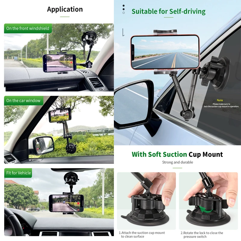 Lanparte New car shooting bracket car suction cup fixed shooting frame car first-view video camera phone holder