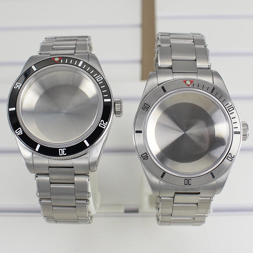 Silbernes 38-mm-Gehäuse für Herrenuhren aus Edelstahl mit Lünette und Saphirglas für Seiko NH35 NH36 NH34 NH38 4R36, Faltschließe, Armband – Detail 3