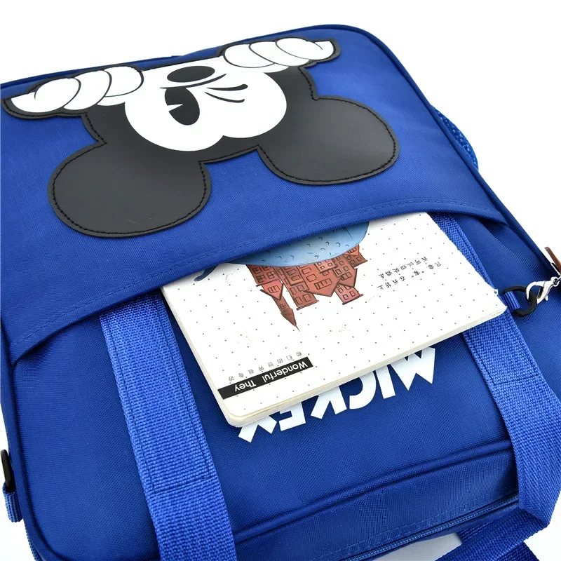 Disney-Sac à dos de dessin animé multifonctionnel pour étudiants, sacs de tutorat, sac fourre-tout pour l'école, sac à main pour documents, cartable carré